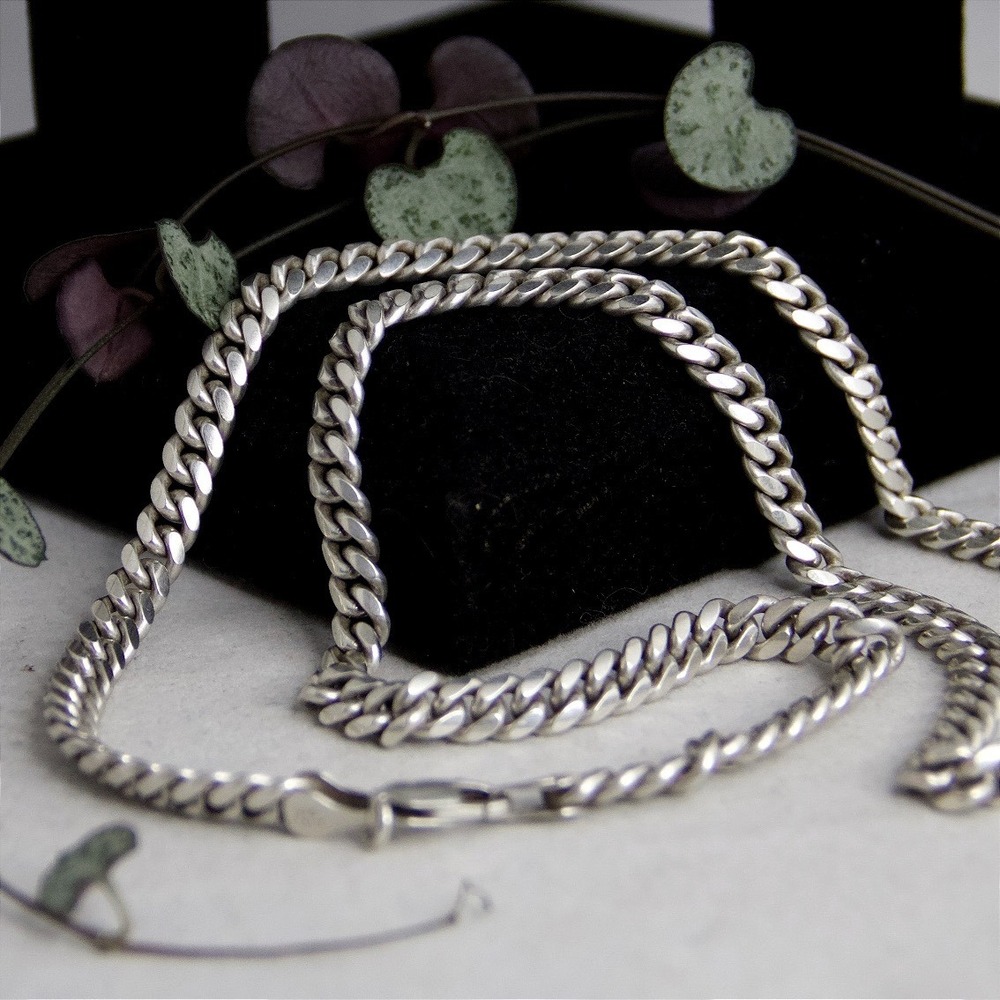 VTG HEAVY Sterling Silver 925 Italy Cuban Curb Link Chain Necklace 56g 22in 6mm